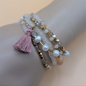 J. JILL Convertible Versatile Beaded Wrap Necklace Bracelet Tiny Tassel NWT $39